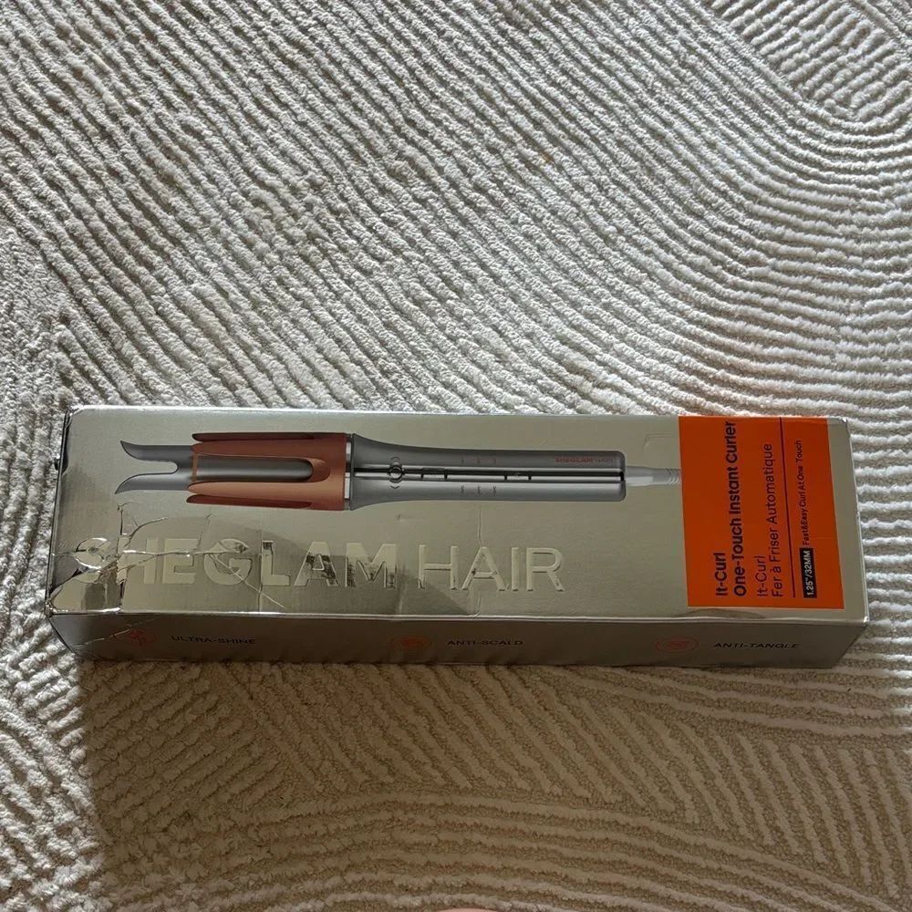 Glam Hair Automatic Curling Iron - Silver and Orange